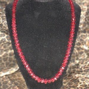 Beautiful Red Faceted Bead Necklace